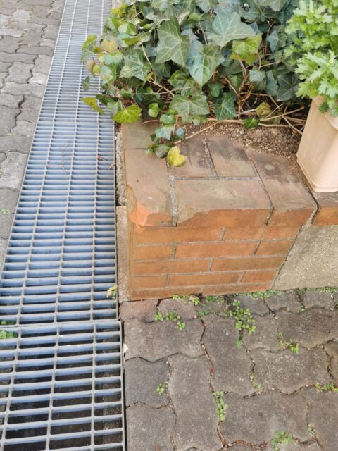 レンガ補修作業